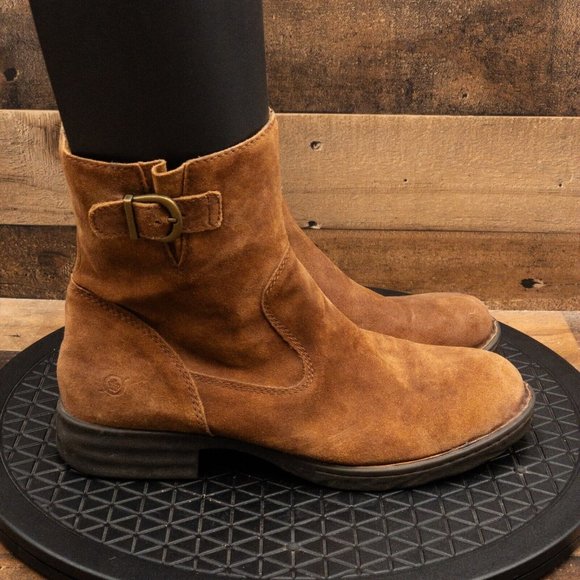 Born Shoes Born Brown Leather Womens Boots Ankle Business Casual